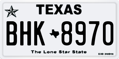 TX license plate BHK8970