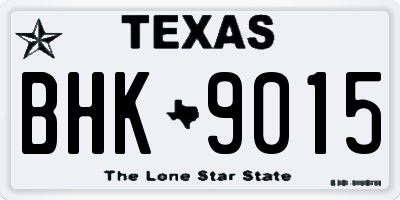 TX license plate BHK9015