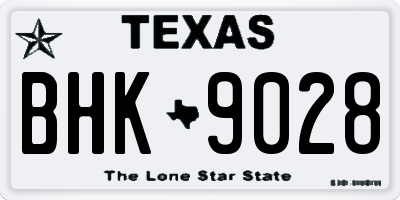 TX license plate BHK9028