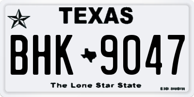 TX license plate BHK9047