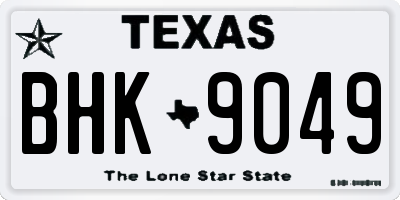 TX license plate BHK9049