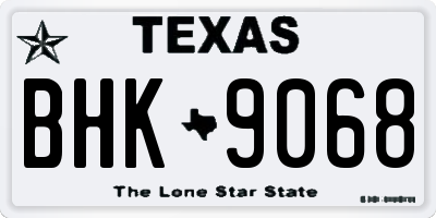 TX license plate BHK9068