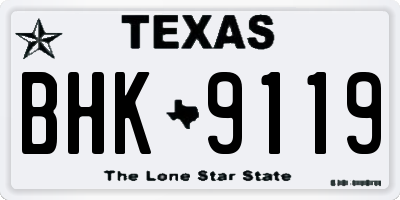 TX license plate BHK9119