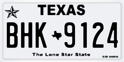TX license plate BHK9124