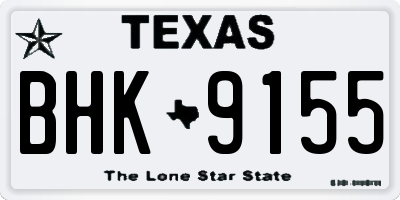 TX license plate BHK9155