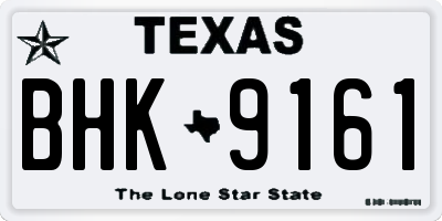 TX license plate BHK9161