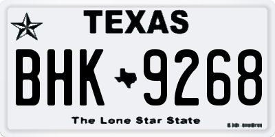 TX license plate BHK9268
