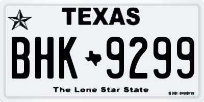 TX license plate BHK9299