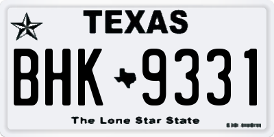 TX license plate BHK9331