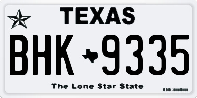 TX license plate BHK9335