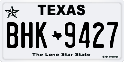 TX license plate BHK9427