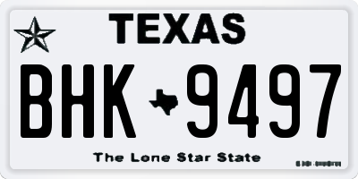 TX license plate BHK9497