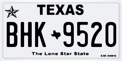 TX license plate BHK9520