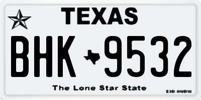TX license plate BHK9532
