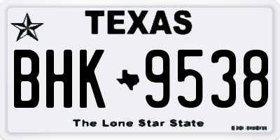 TX license plate BHK9538