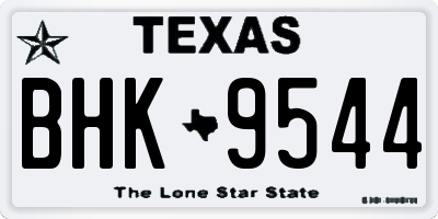 TX license plate BHK9544