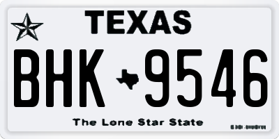 TX license plate BHK9546