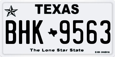 TX license plate BHK9563