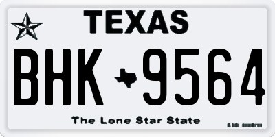 TX license plate BHK9564