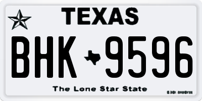 TX license plate BHK9596
