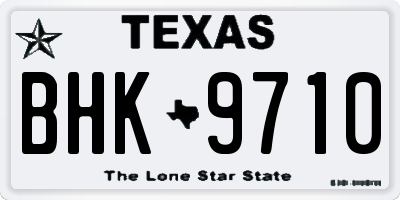 TX license plate BHK9710