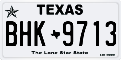 TX license plate BHK9713