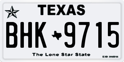 TX license plate BHK9715
