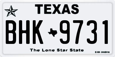 TX license plate BHK9731
