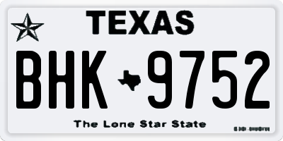 TX license plate BHK9752