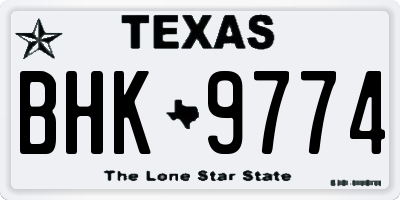 TX license plate BHK9774