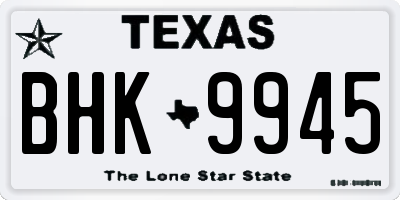 TX license plate BHK9945