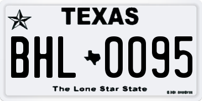 TX license plate BHL0095
