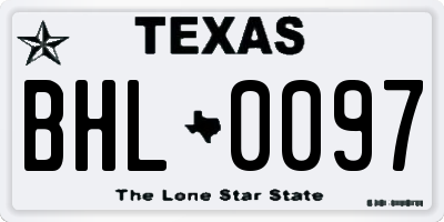 TX license plate BHL0097