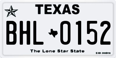 TX license plate BHL0152