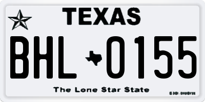 TX license plate BHL0155