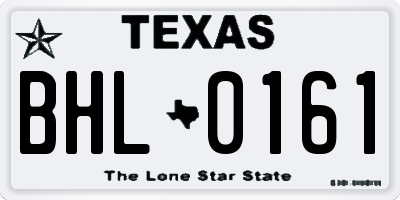 TX license plate BHL0161