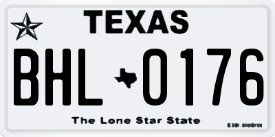 TX license plate BHL0176