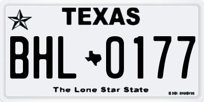 TX license plate BHL0177