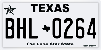 TX license plate BHL0264