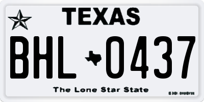 TX license plate BHL0437