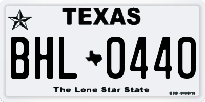 TX license plate BHL0440