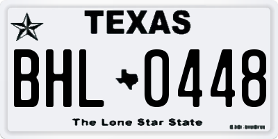 TX license plate BHL0448