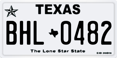 TX license plate BHL0482
