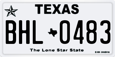 TX license plate BHL0483