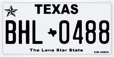 TX license plate BHL0488