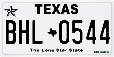 TX license plate BHL0544