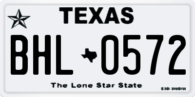 TX license plate BHL0572