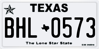 TX license plate BHL0573