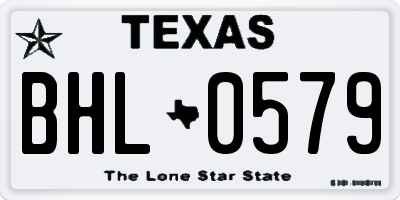 TX license plate BHL0579