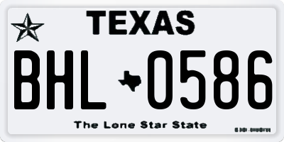 TX license plate BHL0586